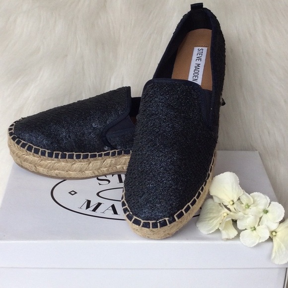 Steve Madden Navy Poppi Sequin Sneakers - Picture 2 of 9